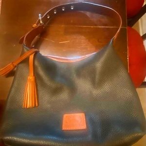 Authentic Dooney & Bourke Black  Pebble Leather Hobo Bag
